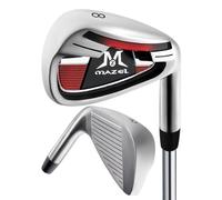 MAZEL WM-X3 Club de golf simple 1, 2, 3, 4, 5, 6, 7, 8, 9, P, S, tige en acier inoxydable de qualité supérieure, face fraisée CNC pour plus de rotation (rouge, fer 8)