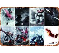 Mazinger Z Infinity Panneau en métal vintage humoristique pour café, bar, chambre à coucher 20,3 x 30,5 cm