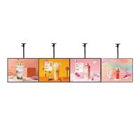 MazmornFly Caisson Lumineux LED Mural pour Menus (Restaurants Et Food Trucks), Caisson Publicitaire Numérique LED, Porte-Affiche Ultra-Fin avec Cadre Clipsable Et Panneau Lumineux 4pcs-60 * 80cm