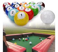 MazmornFly Jeux de Table de Billard Football/Snooker Gonflables 16 Pièces, Set Billard-Pool en Cuir avec Ballons à Taper, Jeu Sportif et Récréatif Adulte pour Divertissement,15cm/5.91inch