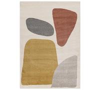 Mazovia Grand Tapis Salon 180x250cm Crème Géométrique Doux Anti-Allergène | Tapis pour Chambre Bureau Salle à Manger Beige Chauffage au Sol Facile D'entretien Tissé Mécaniquement Poils Mi-Longs Moderne