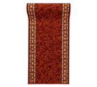 Mazovia Tapis Antidérapant - Tapis Couloir Long - Tapis Classique Motif - Tapis Salon, Chambre, Cuisine - Certifié Oeko-Tex - Tapis de Couloir au Metre - Rouille Terracotta 67x375 cm