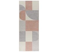 Mazovia Tapis Beige Géométrique - Salon - Tapis à Poils Courts Rectangle Certificat Oeko-TEX® Souple - Graphite Crémeux Gris - 80 x 300 cm