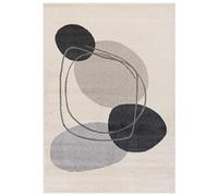 Mazovia Tapis Beige Moderne Géométrique - Salon, Chambre à Coucher, Salle à Manger, Bureau Rectangle Certificat Oeko-TEX® Èlégant - Crémeux - 140 x 200 cm