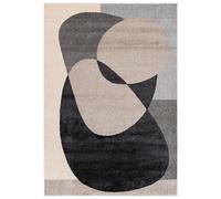 Mazovia Tapis Beige Moderne Géométrique - Salon, Chambre à Coucher, Salle à Manger, Bureau Rectangle Certificat Oeko-TEX® Èlégant - Graphite Crémeux Gris - 120 x 170 cm