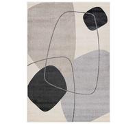 Mazovia Tapis Beige Moderne Géométrique - Salon, Chambre à Coucher, Salle à Manger, Bureau Rectangle Certificat Oeko-TEX® Èlégant - Graphite Crémeux Gris - 200 x 300 cm
