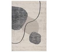 Mazovia Tapis Beige Moderne Géométrique - Salon, Chambre à Coucher, Salle à Manger, Bureau Rectangle Certificat Oeko-TEX® Èlégant - Graphite Crémeux Gris - 120 x 170 cm