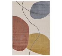 Mazovia Tapis Beige Moderne Géométrique - Salon, Chambre à Coucher, Salle à Manger, Bureau Rectangle Certificat Oeko-TEX® Èlégant - Crémeux - 140 x 200 cm