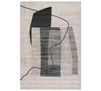 Mazovia Tapis Beige Moderne Géométrique - Salon, Chambre à Coucher, Salle à Manger, Bureau Rectangle Certificat Oeko-TEX® Èlégant - Graphite Crémeux Gris - 120 x 170 cm