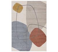 Mazovia Tapis Beige Moderne Géométrique - Salon, Chambre à Coucher, Salle à Manger, Bureau Rectangle Certificat Oeko-TEX® Èlégant - Crémeux - 120 x 170 cm