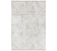 Mazovia Tapis Bleu Marine Moderne Abstrait - Salon - Tapis à Poils Courts Rectangle Certificat Oeko-TEX® Minimaliste - Crémeux Gris - 100 x 300 cm