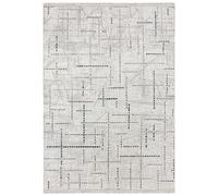 Mazovia Tapis Bleu Marine Moderne Géométrique - Salon - Tapis à Poils Courts Rectangle Certificat Oeko-TEX® Èlégant - Crémeux Bleu Gris - 100 x 300 cm