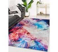 Mazovia Tapis de Sol Moderne - Lavable Tapis Imprimé à Poils Courts - Abstrakt Motif - Doux Moquette pour Chambre - Tapis Antidérapant Toscana - Tapis Salon Multicolore 120x170 cm
