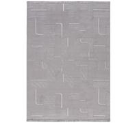 Mazovia Tapis Gris Moderne Géométrique, Uni - Salon - Tapis à Poils Courts Rectangle Certificat Oeko-TEX® Minimaliste - 120 x 170 cm