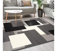 Mazovia Tapis Moderne - Moquette pour Chambre, Salon et De La Salle à Manger - Robuste Tapis à Doux Poils Courts - Tapis de Salon Oeko-Tex - Collection ATENA - Gris 160x220 cm