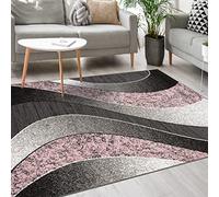 Mazovia Tapis Moderne - Moquette pour Chambre, Salon et De La Salle à Manger - Robuste Tapis à Doux Poils Courts - Tapis de Salon Oeko-Tex - Collection ATENA - Gris Rose 120x170 cm