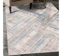 Mazovia Tapis Salon Modern - Tapis Grande Taille de Chambre Adulte Moderne à Poils Ras - Moquette pour Chambre et Salon - Rug Motif Abstrait Vintage - Gris Bleu 160x220 cm