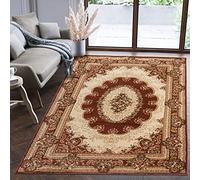 Mazovia Tapis Salon Modern - Tapis Grande Taille de Chambre Adulte Moderne à Poils Ras - Moquette pour Chambre et Salon - Rug Motif Orientale - Marron - 150x295 cm