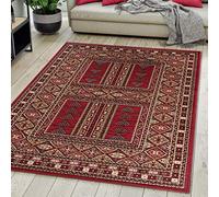 Mazovia Tapis Salon Moderne Oriental Vintage Motif - Tapis Grande Taille de Chambre à Poils Ras - Moquette Tapis pour Le Salon et la Chambre à Coucher - Rug - BordeauxRouge Foncé 80 x150 cm