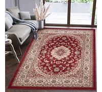 Mazovia Tapis Salon Orientale - Tapis Grande Taille de Chambre Adulte Moderne à Poils Ras - Moquette pour Chambre et Salon - Rug Motif Orientale - Rouge Beige - 80x150 cm