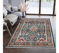 Mazovia Tapis Salon Traditionnel - Tapis Grande Taille de Chambre Adulte Moderne à Poils Ras - Moquette pour Chambre et Salon - Rug Motif Orientale - Bleu - 120 x 170 cm