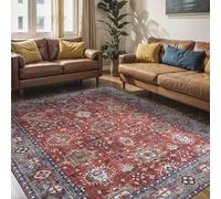 Mazovia Tapis Salon Traditionnel - Tapis Lavable Antidérapant - Moquette pour Chambre et Salon - Rug Motif Orientale Vintage - Convient pour Le Chauffage au Sol - Rouge Rouge Bourgogne 200 x 300 cm