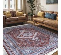 Mazovia Tapis Salon Traditionnel - Tapis Lavable Antidérapant - Moquette pour Chambre et Salon - Rug Motif Orientale Vintage - Convient pour Le Chauffage au Sol - Rouge Rouge Bourgogne 120 x 170 cm