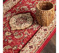 Mazovia Tapis - Tapis Couloir Long - Tapis Oriental - Tapis Salon, Chambre, Cuisine et Couloir - Certifié Oeko-Tex - Tapis de Couloir au Metre - Rouge - 80x300 cm