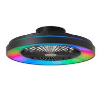 Brilliant Ventilateur de plafond Mazzaro G93854/06 – Noir avec lampe RVB