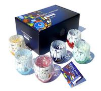 MAZZEGA ART & DESIGN 6 Verres à eau Bicolor en verre soufflés et travaillés à la main avec Murrine Murano - Les couleurs de Murano - Bicolor 435 ml. Fabriqué en Italie (6, MIX-SR)