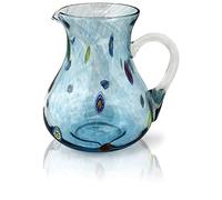 MAZZEGA ART & DESIGN - Carafe en verre soufflé et travaillé à la main avec Murrine Murano - Les couleurs de Murano - Modèle "cruche Ibiza 1 l
