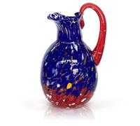 MAZZEGA ART & DESIGN - Pichet SPECIAL EDITION en verre soufflé et travaillé à la main, fabriqué dans l'île de Murano - Les couleurs de Murano - Modèle VERONESE Made in Italy (1, BLEU ROUGE)