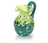 MAZZEGA ART & DESIGN - Pichet SPECIAL EDITION en verre soufflé et travaillé à la main, fabriqué sur l'île de Murano - Les couleurs de Murano - Modèle VERONESE Made in Italy (1, vert clair-vert)
