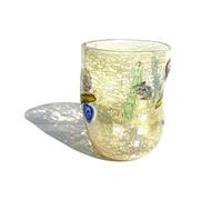 MAZZEGA ART & DESIGN - Verre en verre de Murano Giorgione, soufflé et travaillé à la main dans l'île de Murano. Ligne « Couleurs di Murano » 350 ml. Fabriqué en Italie (1, Jaune)