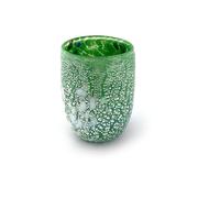 MAZZEGA ART & DESIGN - Verre en verre de Murano Giorgione, soufflé et travaillé à la main dans l'île de Murano. Ligne « Les couleurs de Murano » 350 ml. Fabriqué en Italie (VERt)