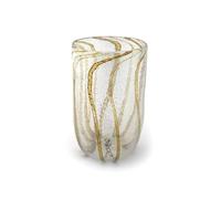 MAZZEGA ART & DESIGN - Verre en verre de Murano Giorgione, soufflé et travaillé à la main dans l'île de Murano. Ligne « Couleurs di Murano » 350 ml. Fabriqué en Italie (1, Jaune)