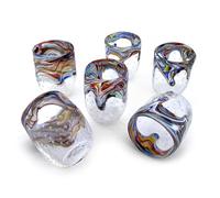 MAZZEGA ART & DESIGN - Verre en verre de Murano LONGHI, soufflé et travaillé à la main dans l'île de Murano. Ligne « Les couleurs de Murano » 350 ml. Fabriqué en Italie