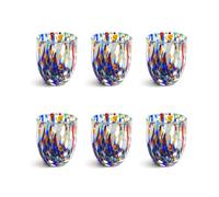 MAZZEGA ART & DESIGN - Verres shot en verre soufflés et travaillés à la main avec Murrine di Murano. Ligne « Les couleurs de Murano » 50 ml Made in Italy (SHOT 2)