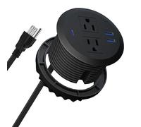 MAZZGOFOR - Œillet d'alimentation de 7,6 cm, cordon de 3in, station de charge rapide USB C 20 W, 3 ports USB, montage encastré. Barre d'alimentation ronde encastrée, trou