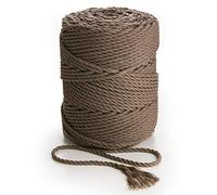 MB Cordas Cordelette Macramé 4mm 150 m, 1 kg - Cordelette en Coton Coloré 3 Brins - Macramé Attrape-rêves, Suspension pour Plantes e Murale, Décor de Mariage - Marron