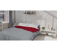 MB HOME BASIC Iceland Couette d'hiver Bicolore pour lit 2 Personnes Bordeaux/Gris Clair