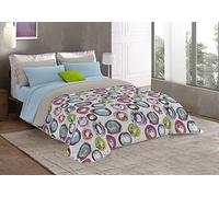 MB HOME ITALY Couette d’Hiver Couvre-lit “Fantasy”, Cerchi Astratti, 220x260 cm