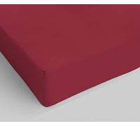 MB HOME ITALY Elegant Drap inférieur avec Coins 35 cm, Microfibre, Bordeaux, 1 Place et demie