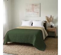 MB Home Italy “Elegant” “Elegant” Couette d'été, 260x270 cm, Vert Foncé/Crème