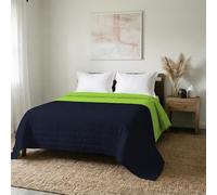 MB Home Italy “Elegant” “Elegant” Couette d'été, 260x270 cm, Vert Pomme/Bleu Foncé