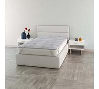MB HOME ITALY, Surmatelas matelassé, Tencel, Gris Clair, 1 Place et Demie 120 x 195 cm