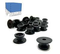mb-m® 906789 Lot de 20 boutons ronds en plastique noir Diamètre de la corde 6 + 8 mm pour remorque
