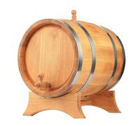 MB Manufaktura Barel Tonneau en bois de chêne brûlé 50L - Fabriqué à la Main, Idéal pour Vin, Whisky, Brandy et Plus - Avec Support, Bouchon et Robinet, Fût en bois Fût de chêne Fût de 50 litres