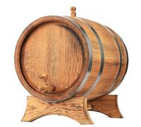 MB Manufaktura Barel Tonneau en bois de chêne naturel 3L - Fabriqué à la Main, Idéal pour Vin, Whisky, Brandy et Plus - Avec Support, Bouchon et Robinet, Fût en bois Fût de chêne Fût de 3 litres