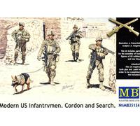 MB Masterbox - Moderne US Infanterie Chien Cordon Et Rechercher Figurines 1:3 5